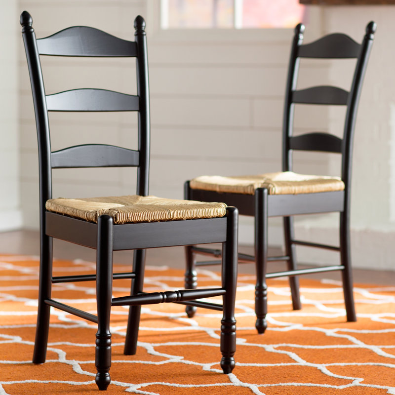 Winston Porter Shirk Ladder Back Solid Wood Ladder back Side chair